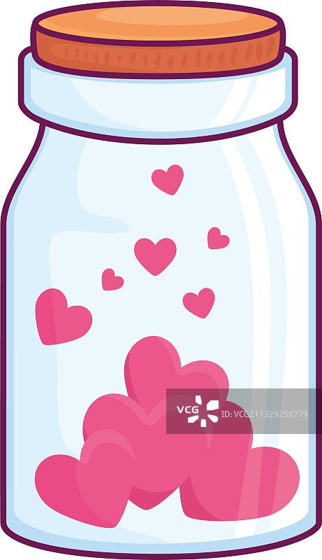 罐子中的红心隔离设计图片素材