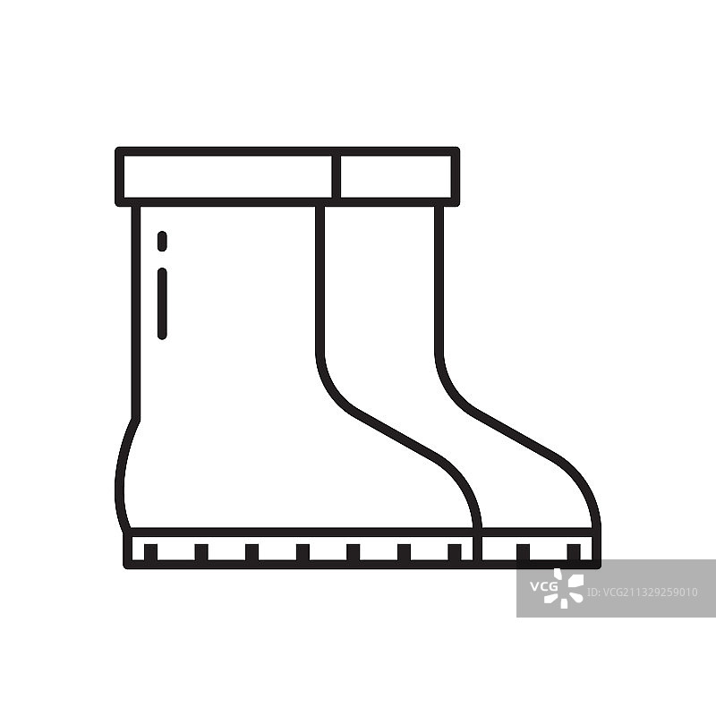 线条艺术风格的花园胶靴图标图片素材