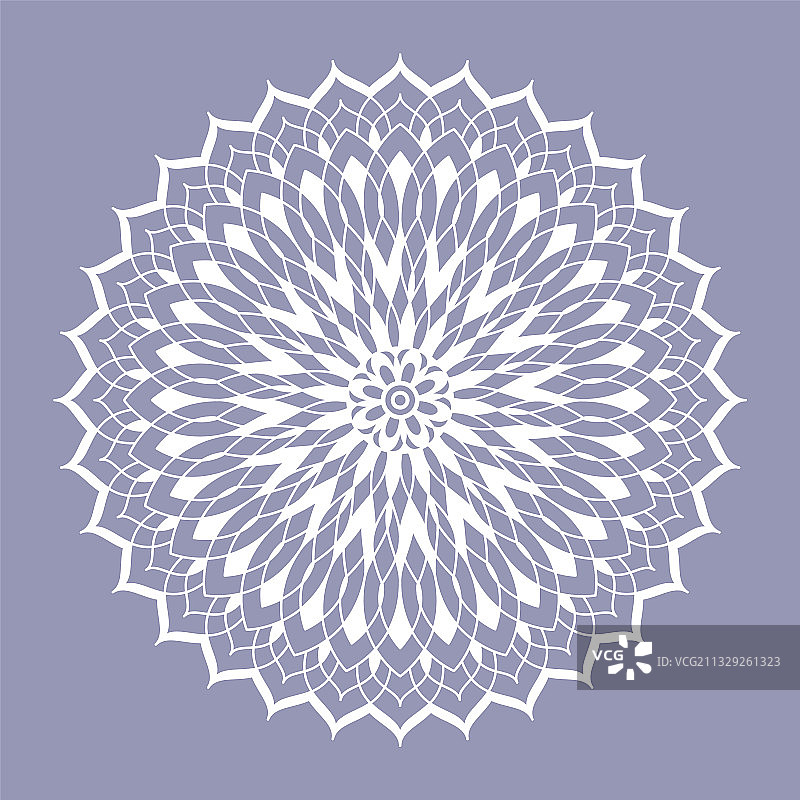 对称白色曼陀罗线条图片素材