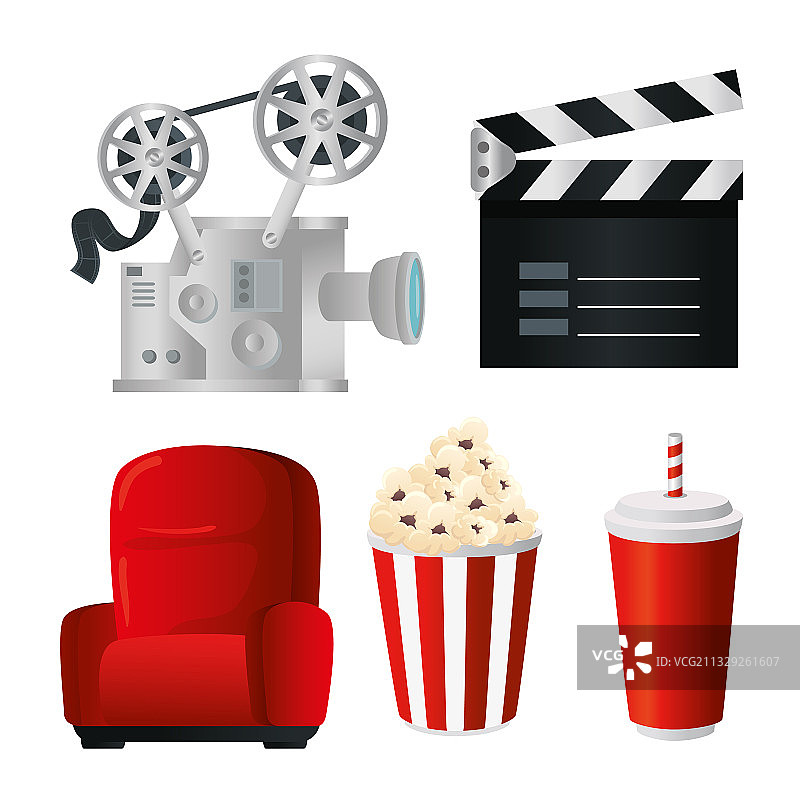 电影院图标合集设计图片素材