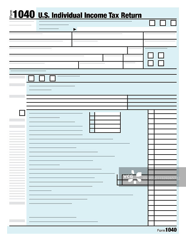 美国个人所得税申报表图片素材