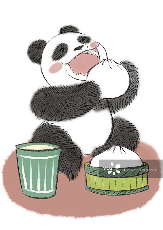 熊猫吃包子图片素材