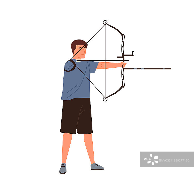 残疾人运动员射箭瞄准运动弓图片素材
