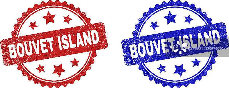 使用做旧效果的布韦岛花结邮戳印章图片素材