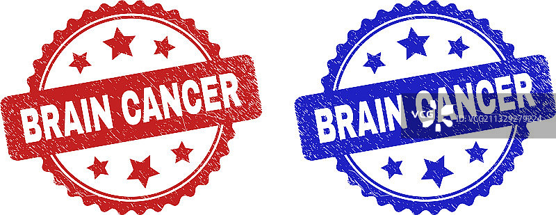 脑癌花形图章图片素材