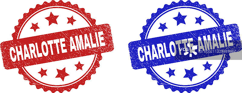 夏洛特阿马利亚玫瑰花结磨损印章图片素材