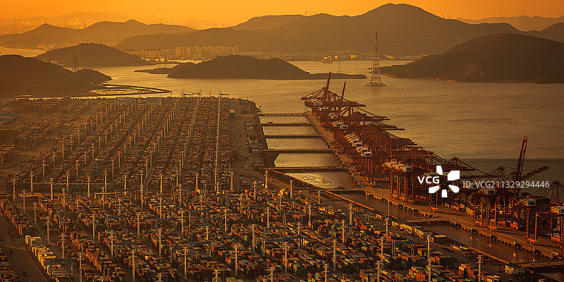 北仑港四期暮色图片素材