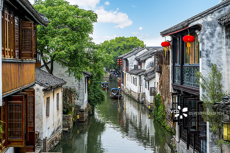 著名周庄古镇风光图片素材