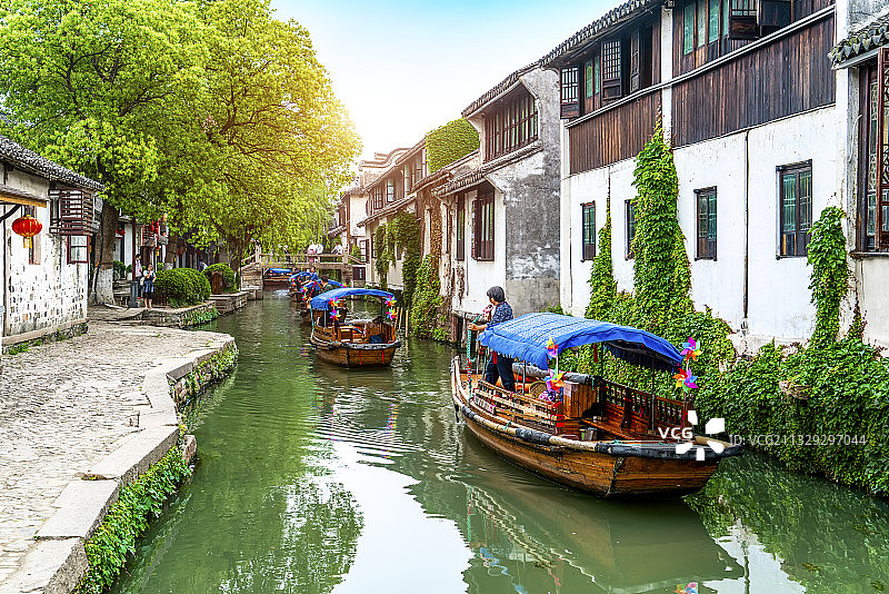 著名周庄古镇风光图片素材