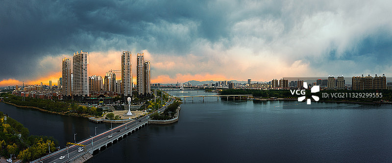 锦州市全景图片素材