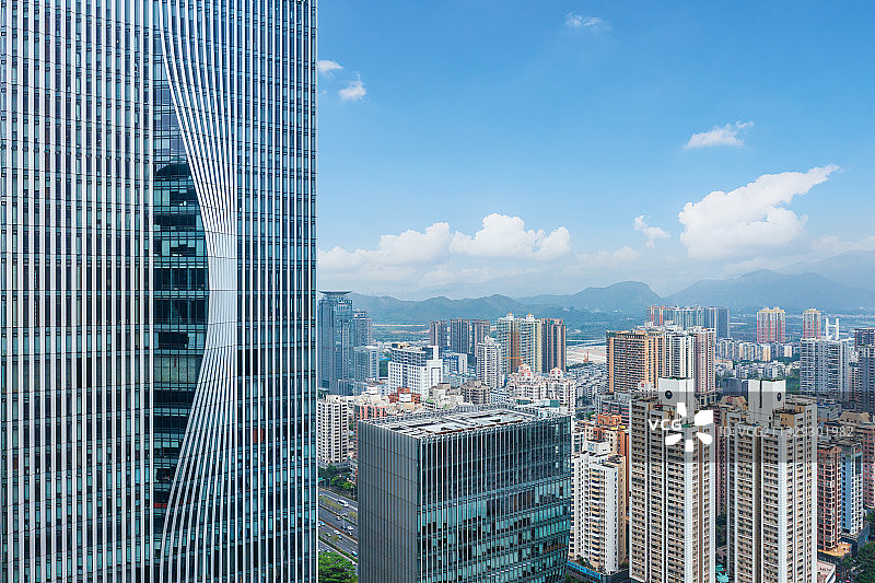 中国广东省深圳市福田区能源大厦特写图片素材