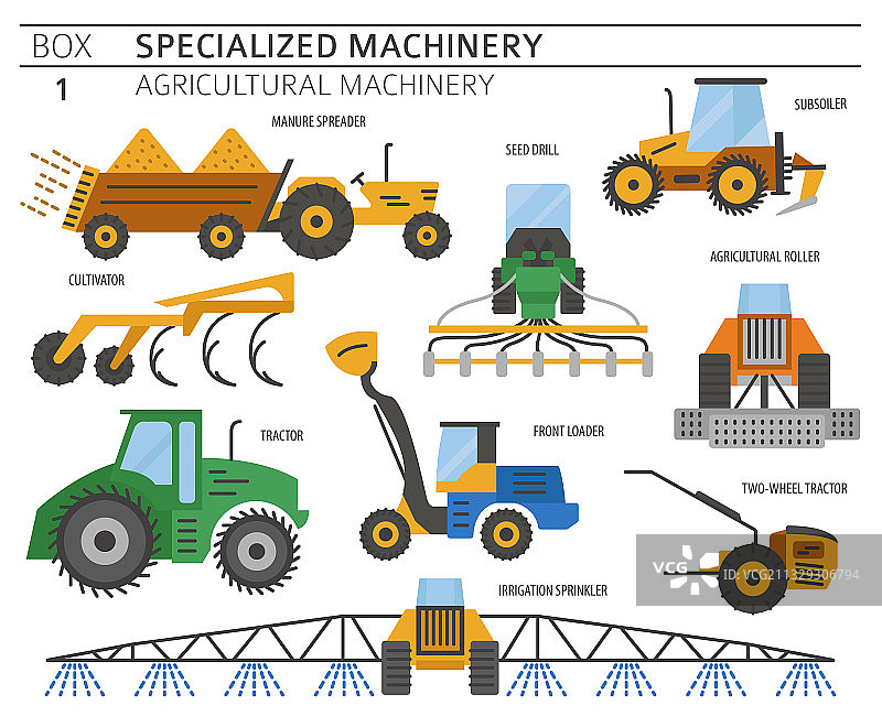 特殊农业机械彩色图标集图片素材