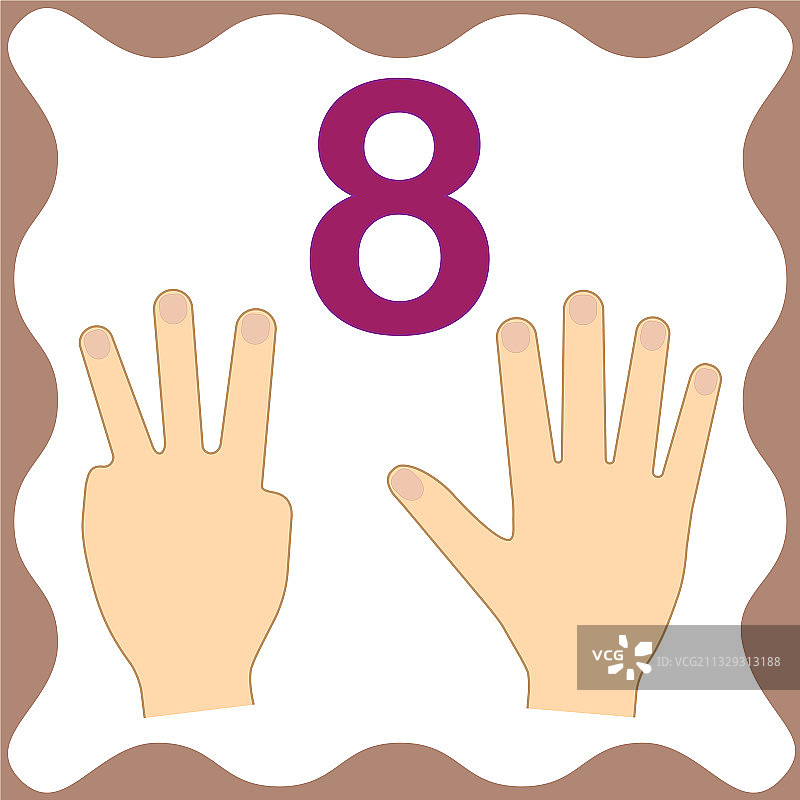数字8教育卡片学习计数图片素材