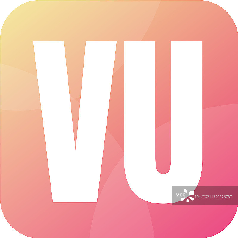 VU字母简约风格标志设计图片素材