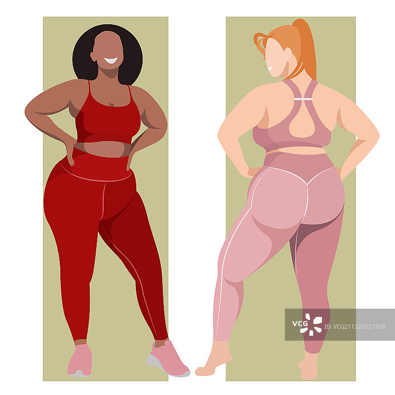 穿运动服的积极身材女性图片素材