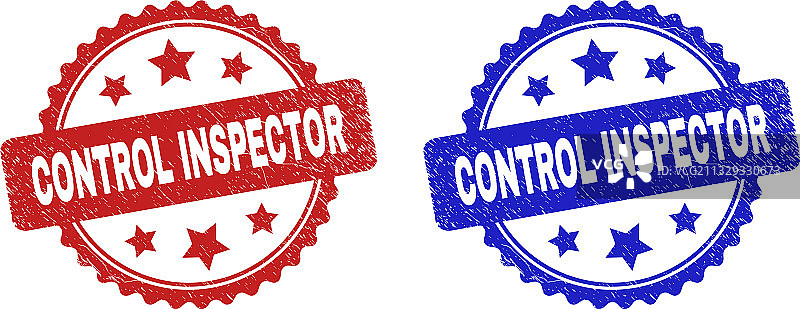 使用橡胶的控制检查员花环印章图片素材