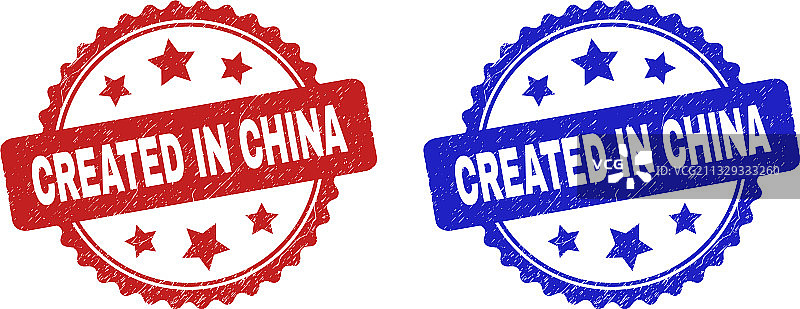 中国制造，带 distress 效果的图章印记图片素材