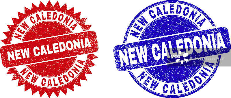 新喀里多尼亚圆形花环水印图片素材