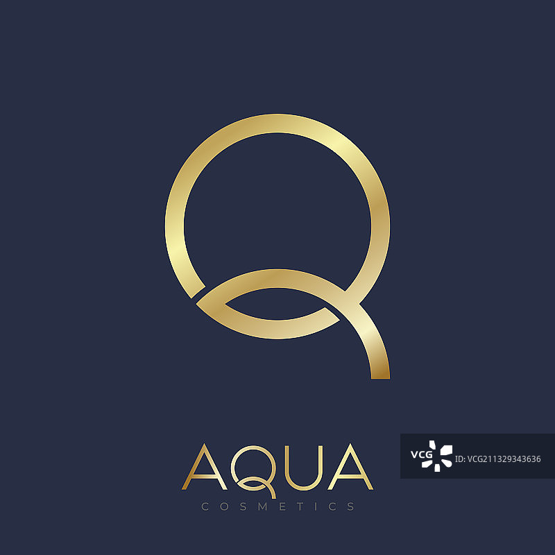 q aqua logo珠宝店服装游泳金色图片素材