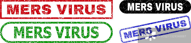 未清洁的MERS病毒矩形印章图片素材
