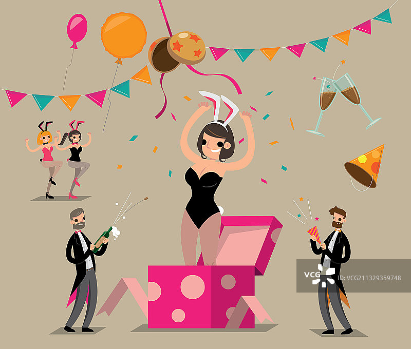 参加派对的女孩们图片素材