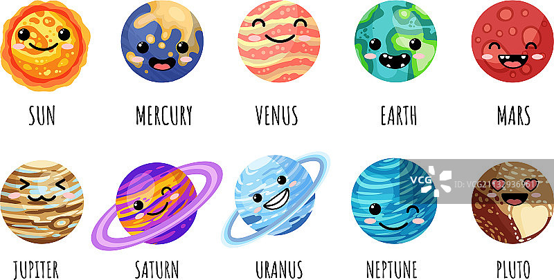 卡通可爱行星星星素材图片素材