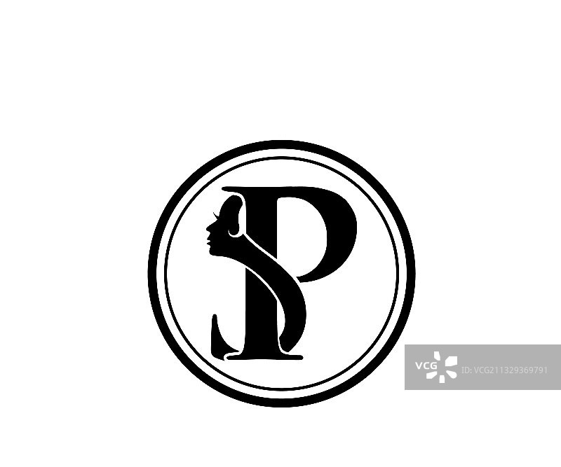 美容院字母P S标志设计剪影图片素材