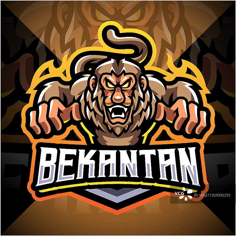 长鼻猴电竞吉祥物标志设计图片素材