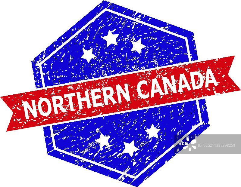 六边形双色加拿大北部印章图片素材