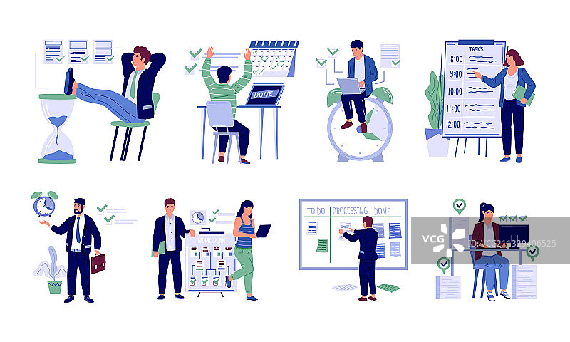 时间管理：商务人士的工作计划图片素材