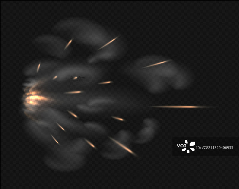 逼真的枪口闪光视觉效果图片素材