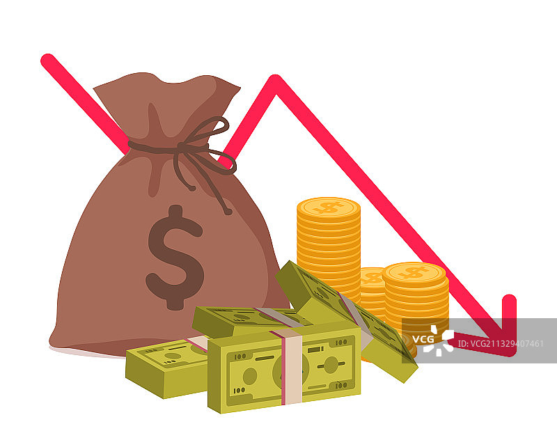 经济危机或破产造成的资金损失图片素材