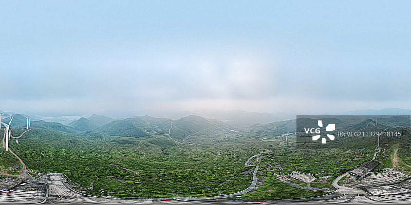 浙江东阳东白山山顶太白峰日出720VR全景地图航拍图片素材