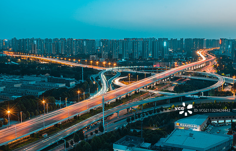 郑州中州大道南三环立交夜景图片素材