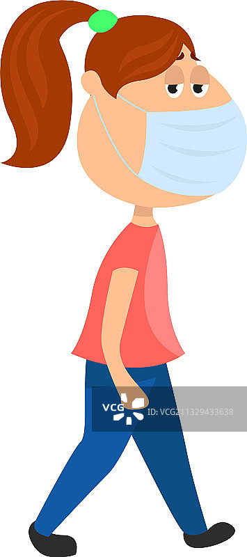 戴口罩的女孩图片素材