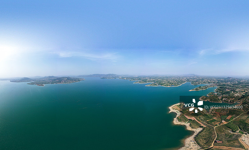 山东省云蒙湖旅游区航拍图片素材