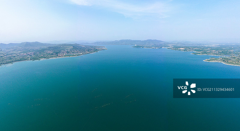 山东省云蒙湖旅游区航拍图片素材