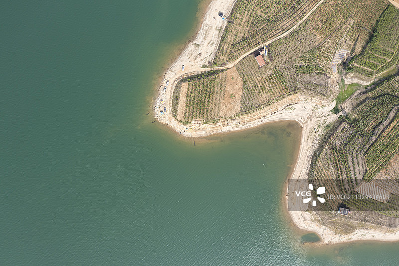 山东省云蒙湖旅游区航拍图片素材