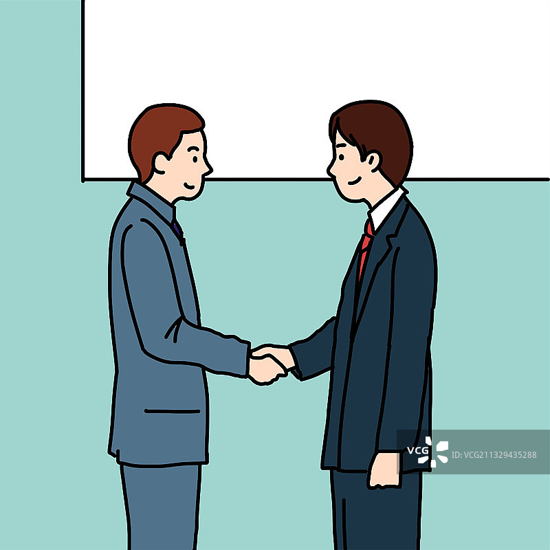 商务企业会议见面会谈握手插画图片素材