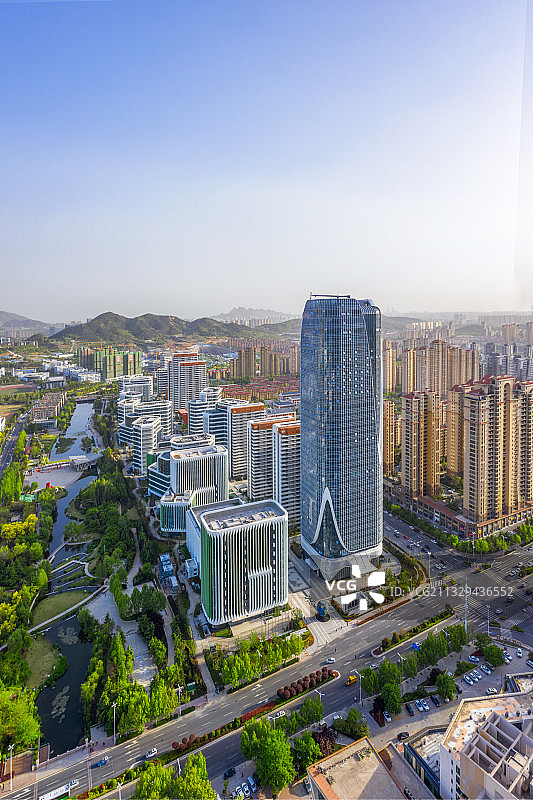 山东省青岛市青岛国际院士港航拍全景图图片素材