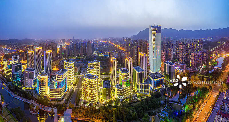 山东省青岛市青岛国际院士港航拍全景图图片素材