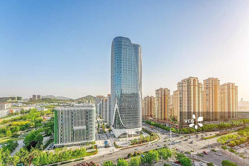 山东省青岛市青岛国际院士港航拍全景图图片素材