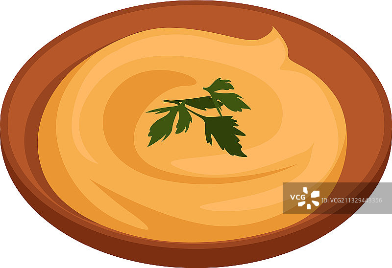 白色背景上的美味鹰嘴豆泥图片素材