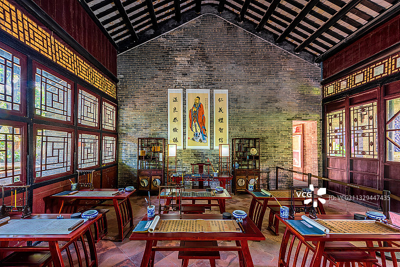 中国广东佛山顺德清晖园内私塾图片素材