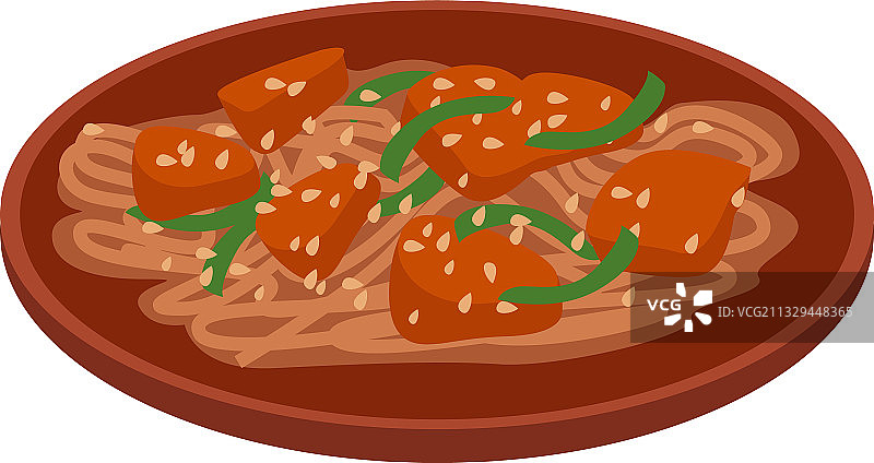 白色背景上的美味荞麦面图片素材