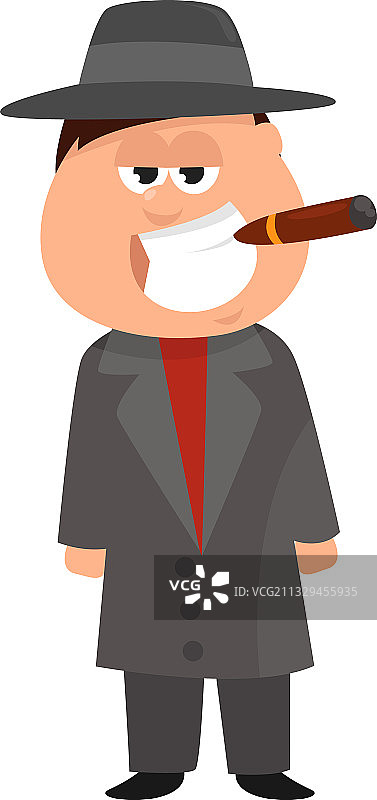 在白色背景下手持雪茄的男人图片素材