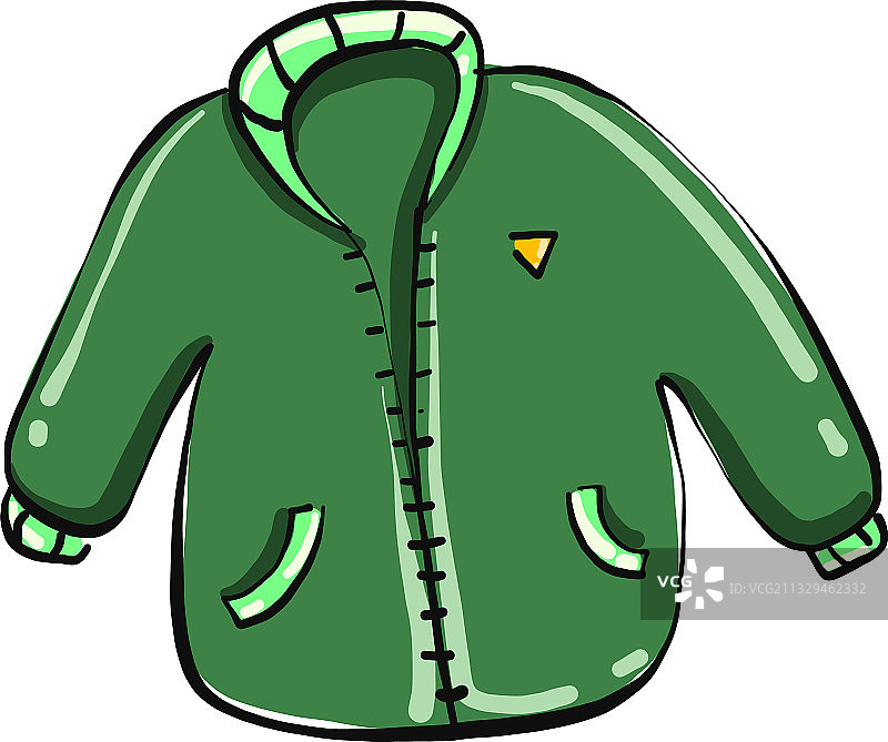 白色背景上的绿色夹克图片素材