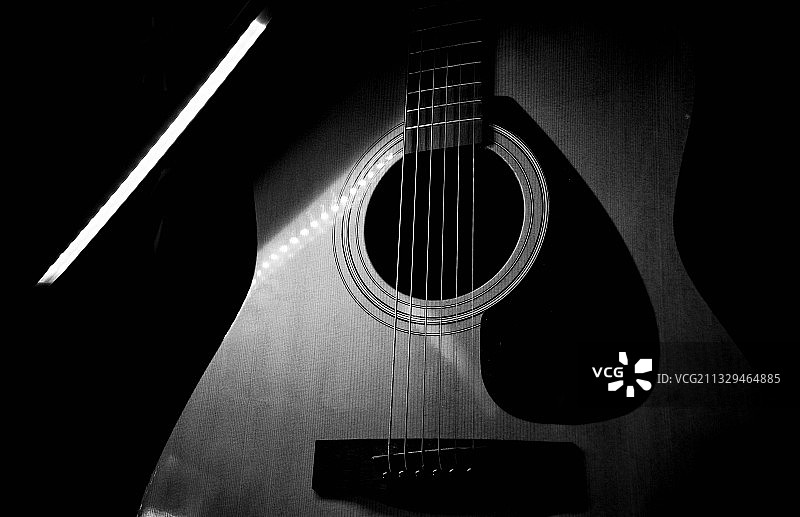 黑白吉他剪影图片素材