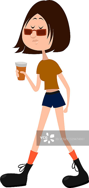 穿热裤的女孩，白色背景图片素材