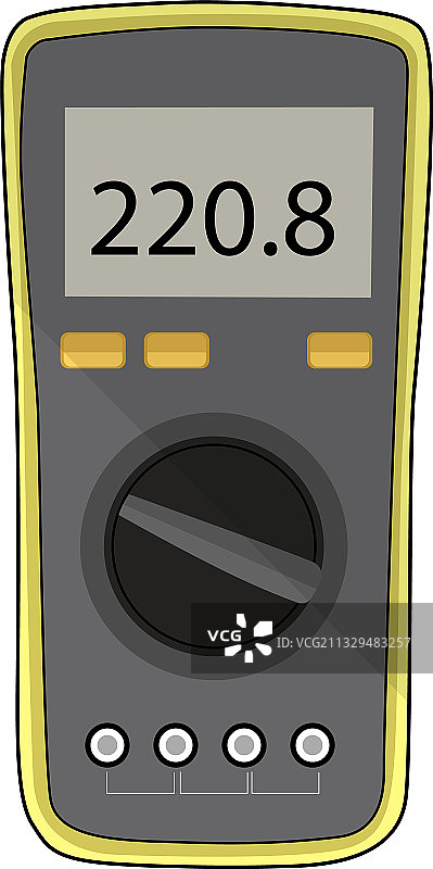 白色背景上的数字万用表图片素材